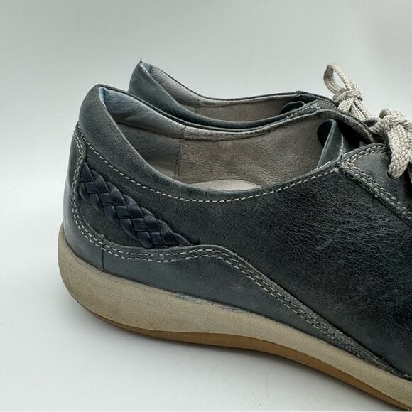 Aetrex Dana Lace Up Leather Oxford In Navy Sz 40 Comfort Coastal Grandma Office - Picture 4 of 12